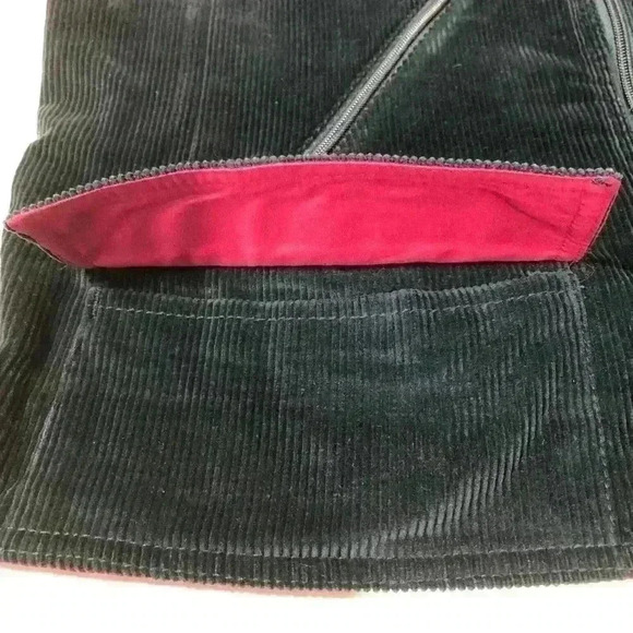 Liz Claiborne Unique Vintage Teal Corduroy Hunting Vest Fuchsia Lining Sz Medium - Picture 10 of 15